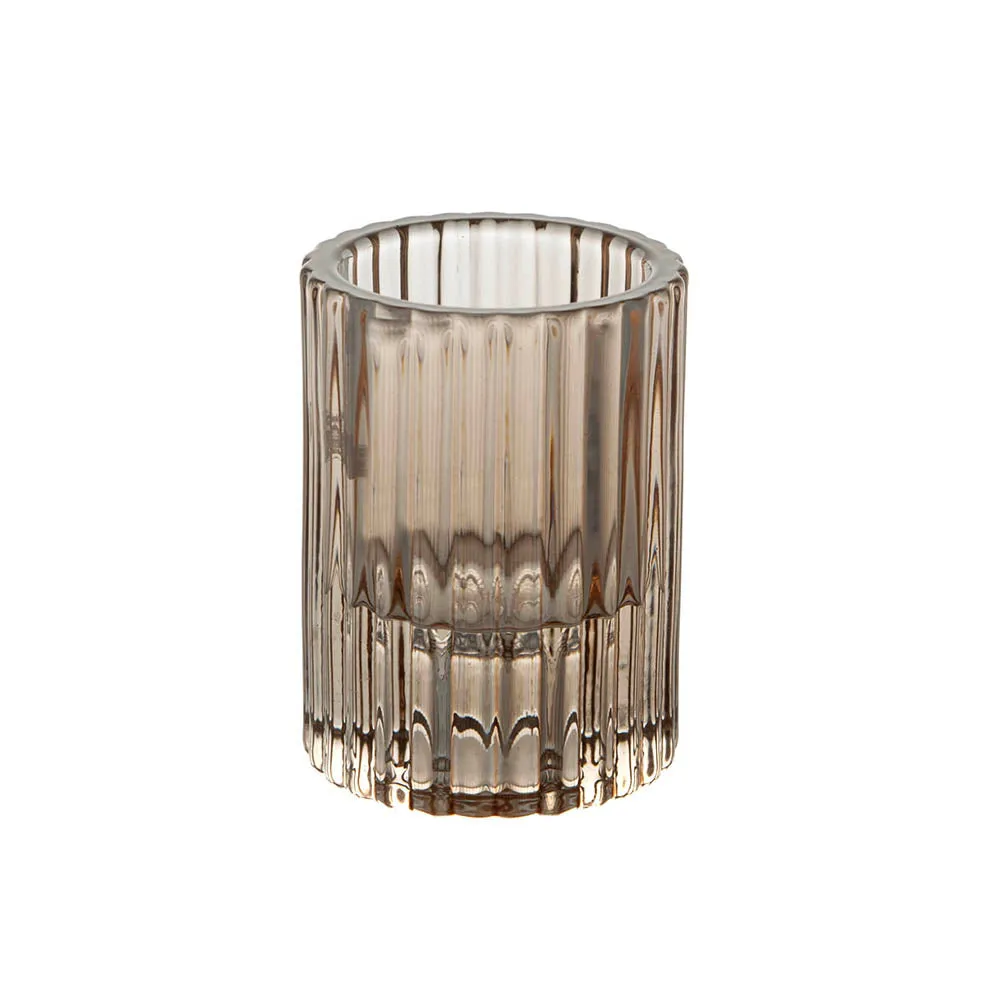 Glass Candle Holder Chocolate