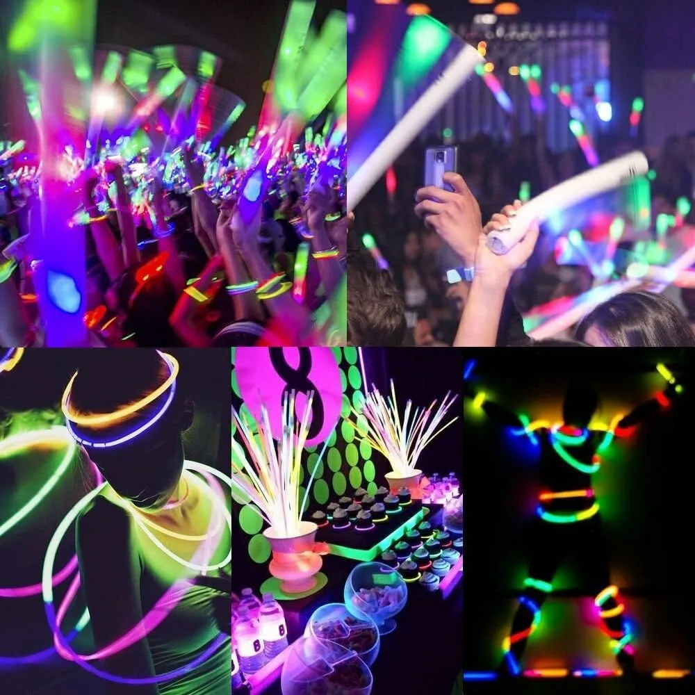 Glow Sticks Bulk Wholesale, 100 6” Industrial Grade Green Light Sticks. Bright Color, Glow 12-14 Hrs, Safety Glow Stick with 3-Year Shelf Life, GlowWithUs Brand