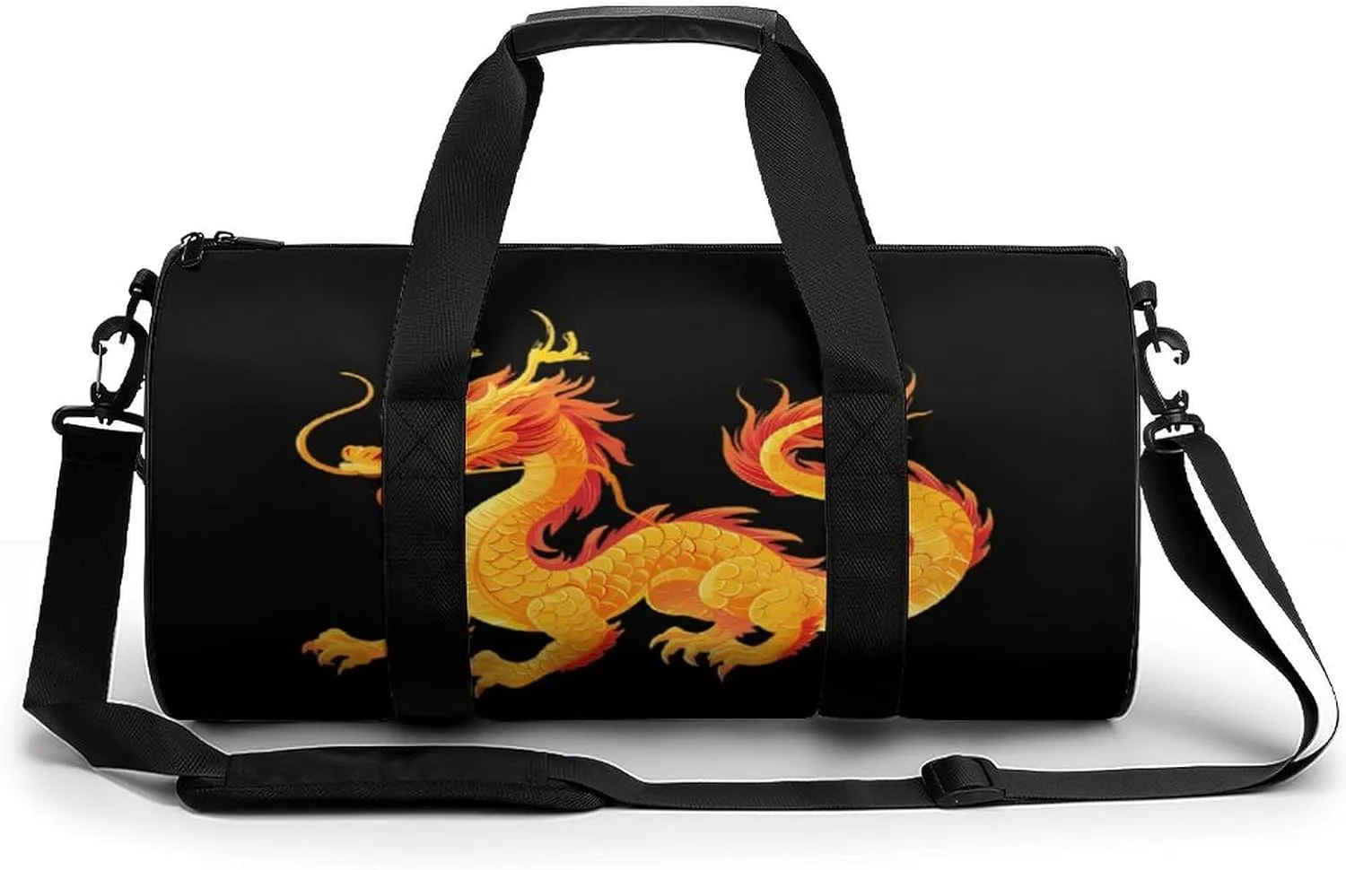 Golden Dragon Novelty Large Duffel Bag Lightweight Gym Bag Travel Tote Bags