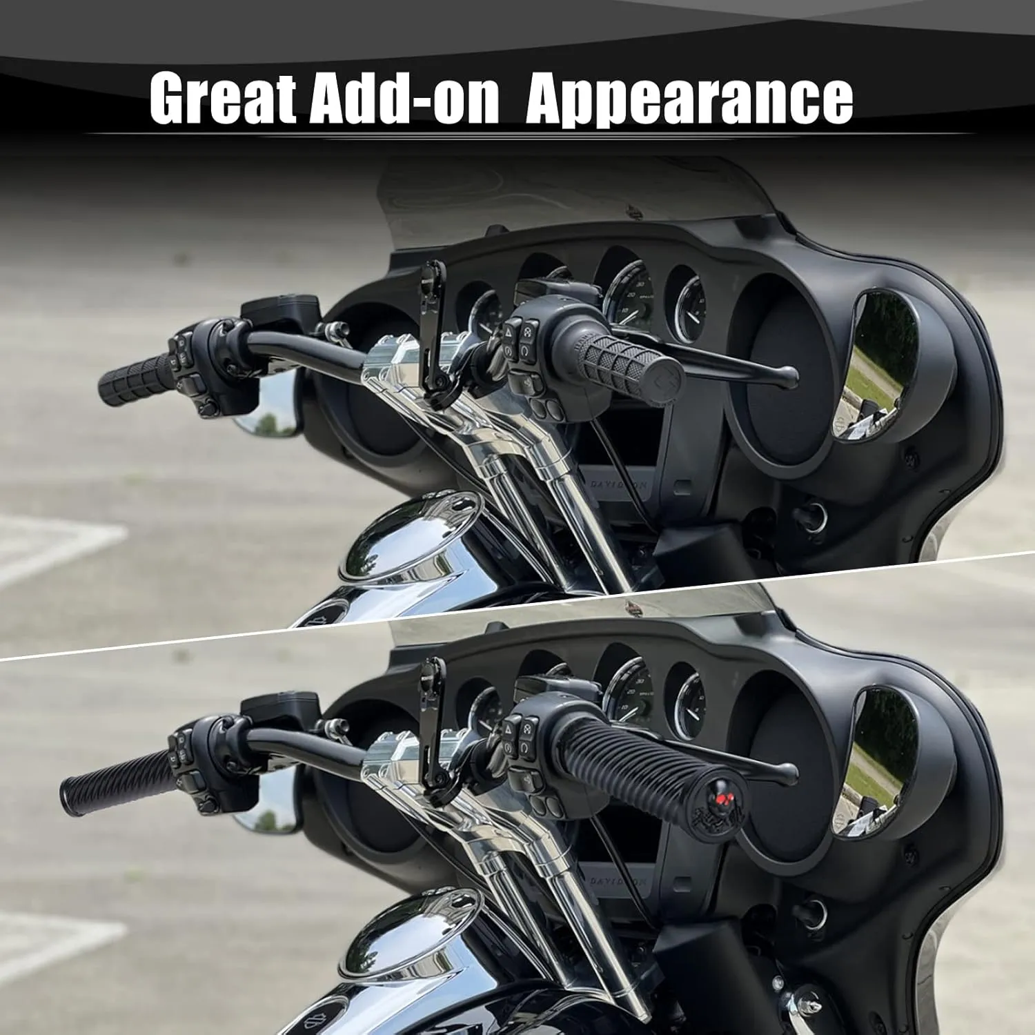 Goldfire Motorcycle Grips 1" 25mm Handlebar Hand Grips for Harley Touring Electra Glide Street Glide Road King Road Glide Softail Fat Boy Dyna FXDLS Trike
