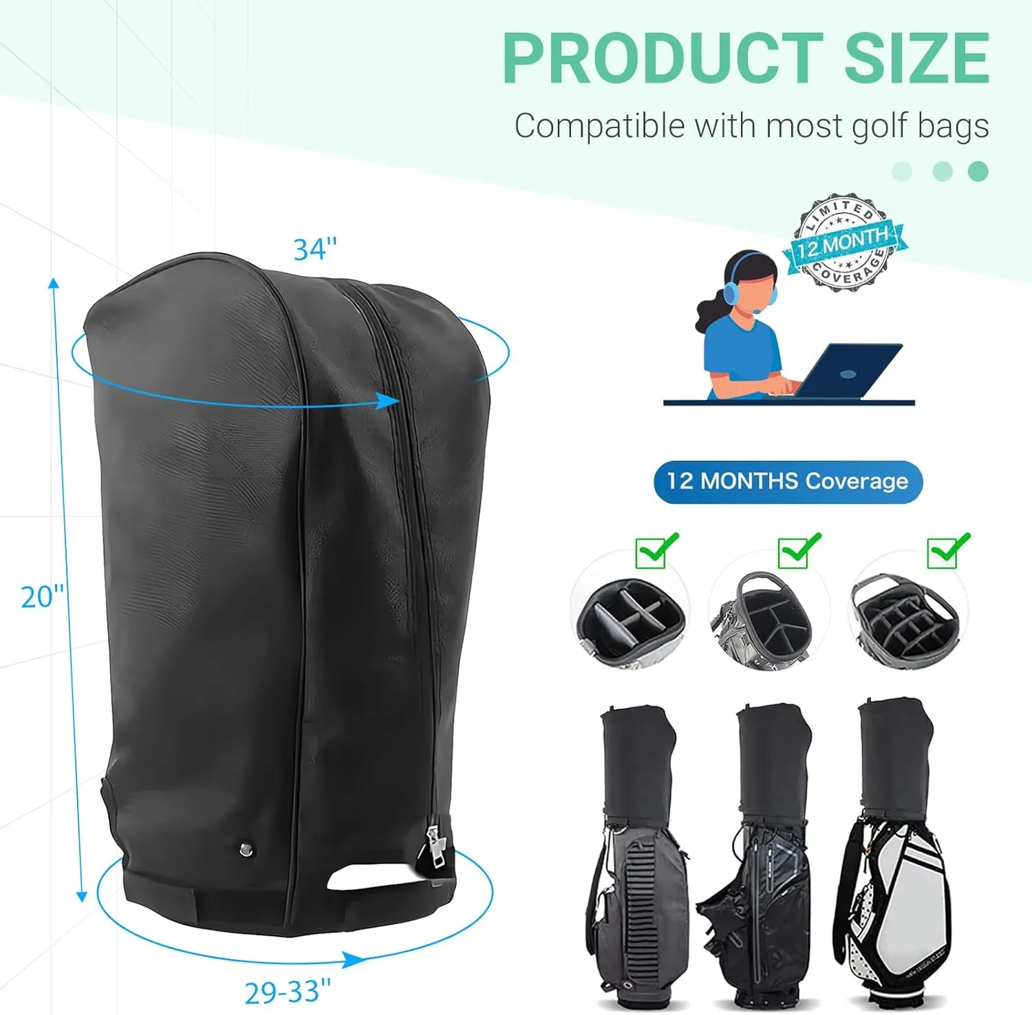 Golf Bag Rain Cover, Golf Accessory Gifts for Any Golfer, Beginner to pro, Golf Alliance Partners