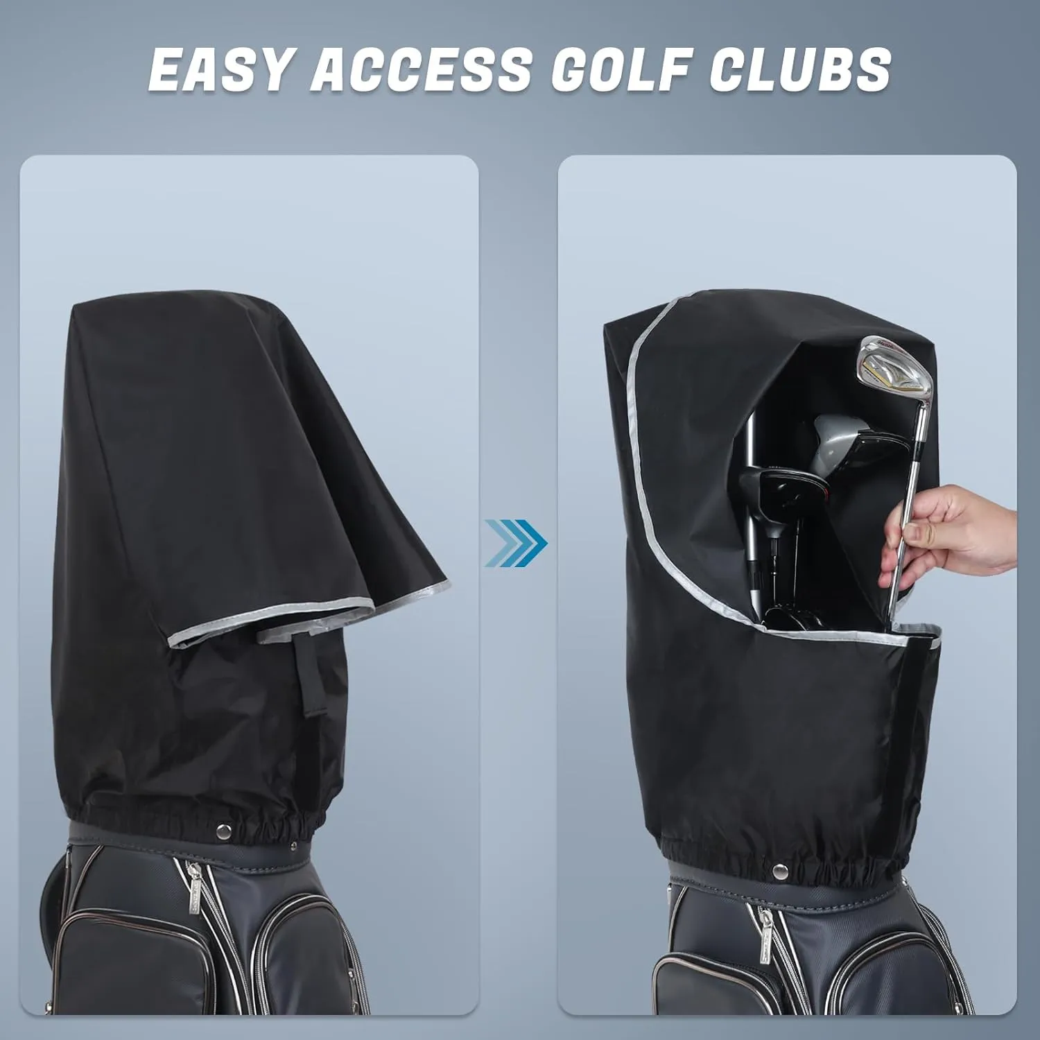 Golf Bag Rain Cover, Golf Club Protector, Waterproof Rain and Dust Covers, Easy Access Golf Bag Rain Hood/Cover, Anti UV,Anti-Static,All Weather Protection, Garage Storage