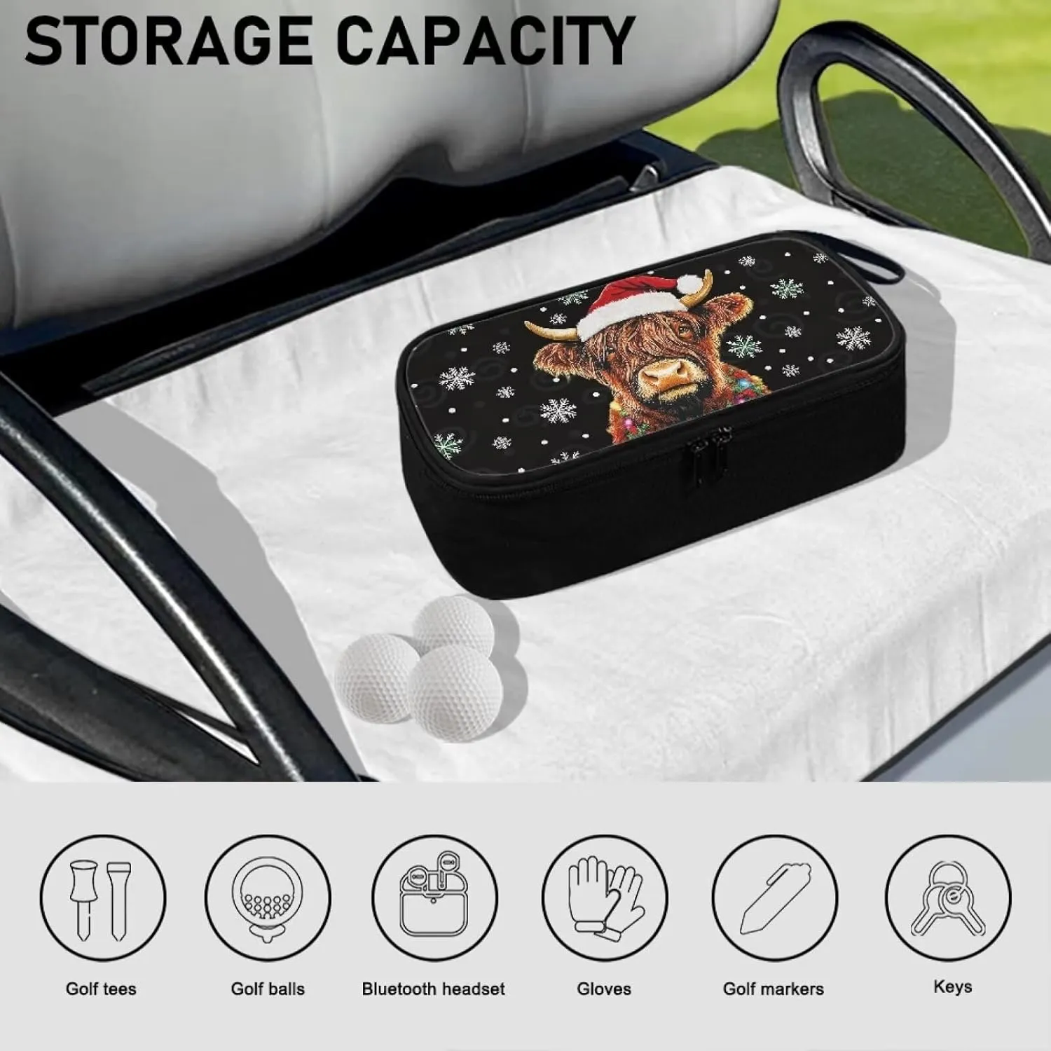 Golf Ball Bag Pouch, Golf Essentials Accessory Bag, Golf Valuables Pouch Golf Gifts for Men Golf Accessories Case Bag