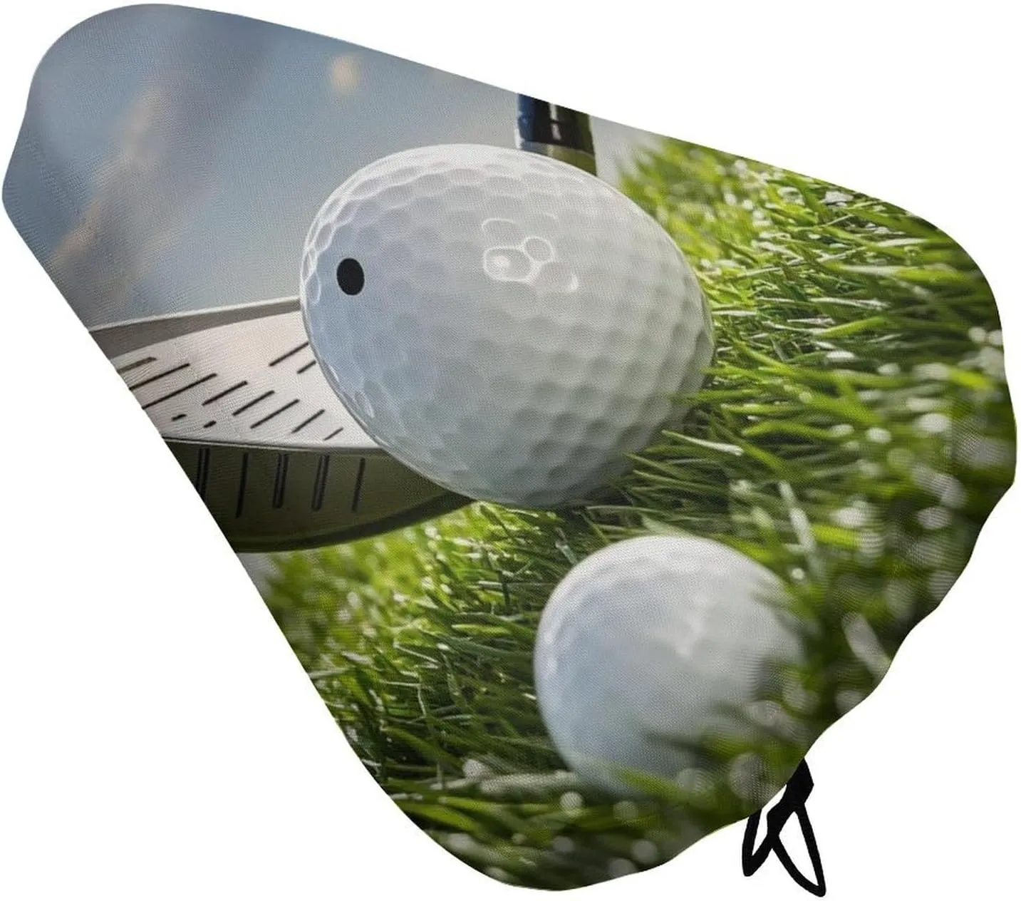 Golf Ball Bike Seat Cover Water-Repellent Exercise Bike Seat Cushion Bicycle Saddle Cover with Drawstring Rain Snow Dust Covers for City Mountain Road Biking
