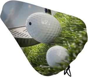 Golf Ball Bike Seat Cover Water-Repellent Exercise Bike Seat Cushion Bicycle Saddle Cover with Drawstring Rain Snow Dust Covers for City Mountain Road Biking