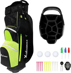 Golf Cart Bag,Premium 15 Way Golf Club Bag with Rain Cover,Cooler,and Accessory Kit for Men and Women
