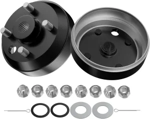 Golf Cart Brake Drum Kit with Large Hole Fine Splined, Fits 1991-Up Gas EZGO and 1996-Up Columbia, OEM#21807-G1, 41843-94 (2 PCS)