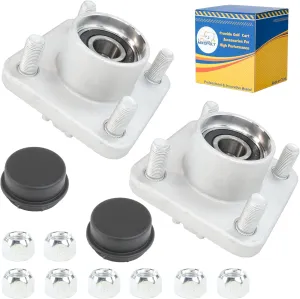 Golf Cart Front Wheel Hub Assembly 2 Pack for Club Car DS/Precedent/Onward/Tempo Gas and Electric 2003.5-up, Replacement Kit with Bearing/Oil Seal/Dust Cover, OEM# 102357701