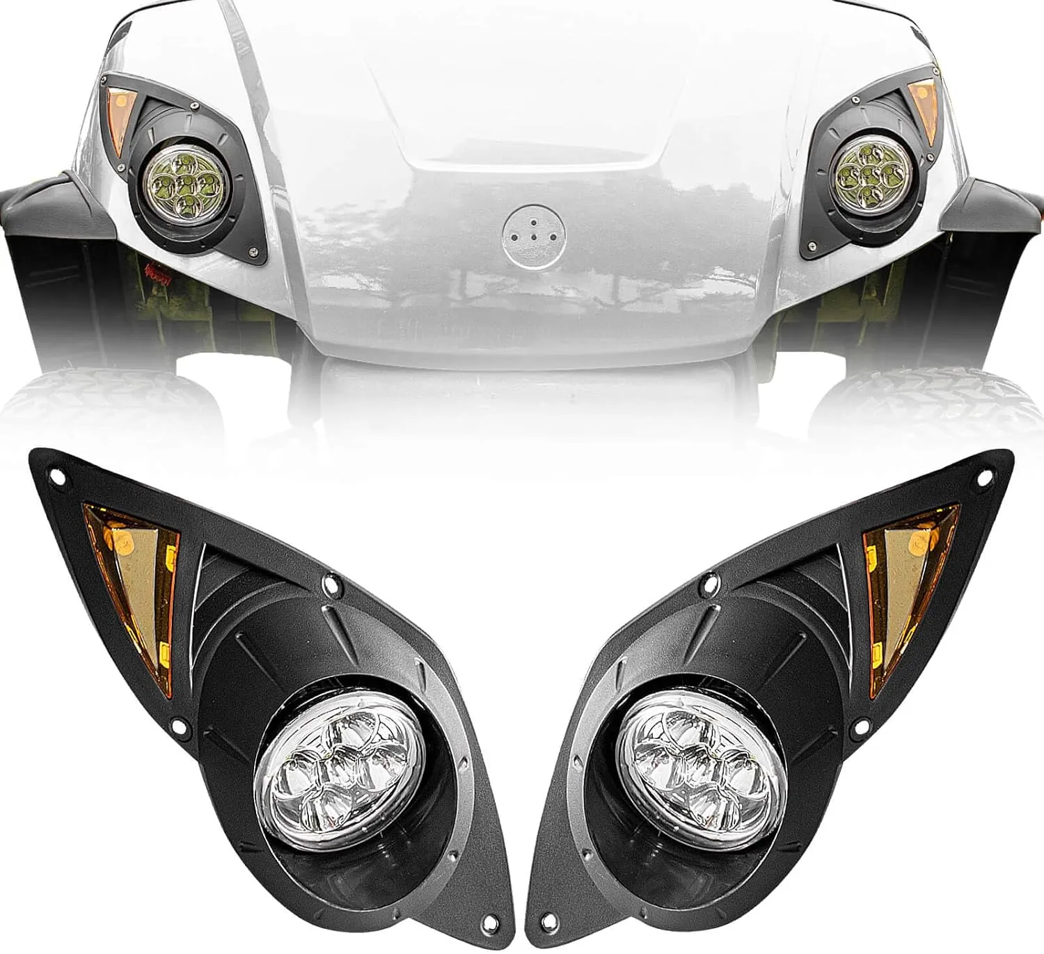 Golf Cart LED Head Light Kit For YAMAHA Drive G29 2007-2016 Gas or Electric Golf Cart Front LED Light Kit Replacement for Yamaha Gas&Electric 12V