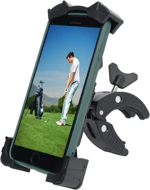 Golf Cart Phone Holder, Adjustable Cell Phone Holder Mount for Golf Cart/Push Cart/Golf Club/Flag Pole, No Shaking Cell Phone Clamp for iPhone 13/12/ 11 Pro Max, Galaxy S10/ S9