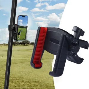 Golf Cart Phone Mount Holder for iPhone/Galaxy/Google Pixel, Compatible with EZGO/Club Car/Yamaha，Golf Cart Phone Holder, black-red