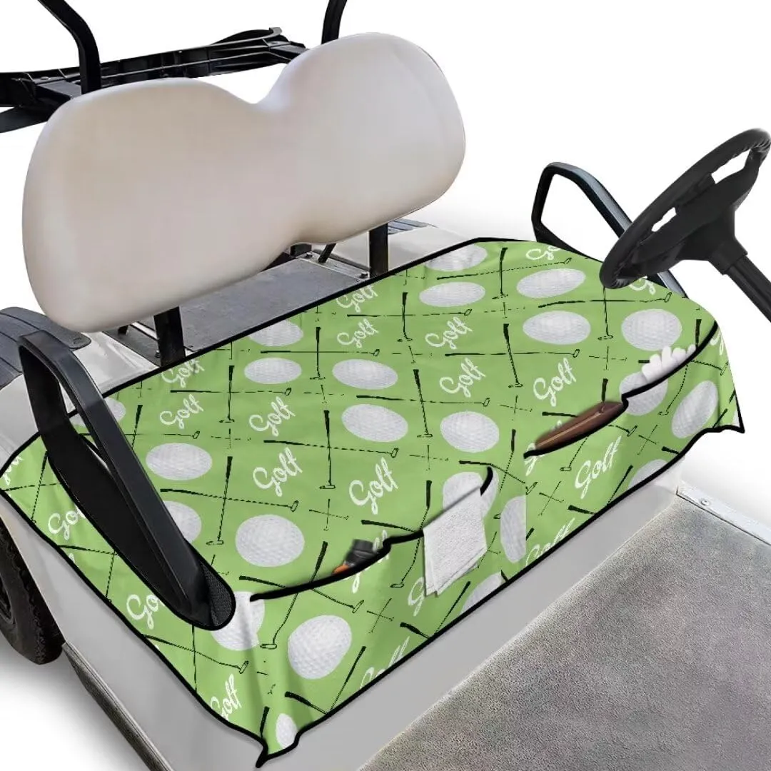 Golf Cart Seat Covers Golf Cart Seat Towel 52.4 X 32.3 Inches with Four 9.45 Inch Deep Pockets for EZGO TXT RXV