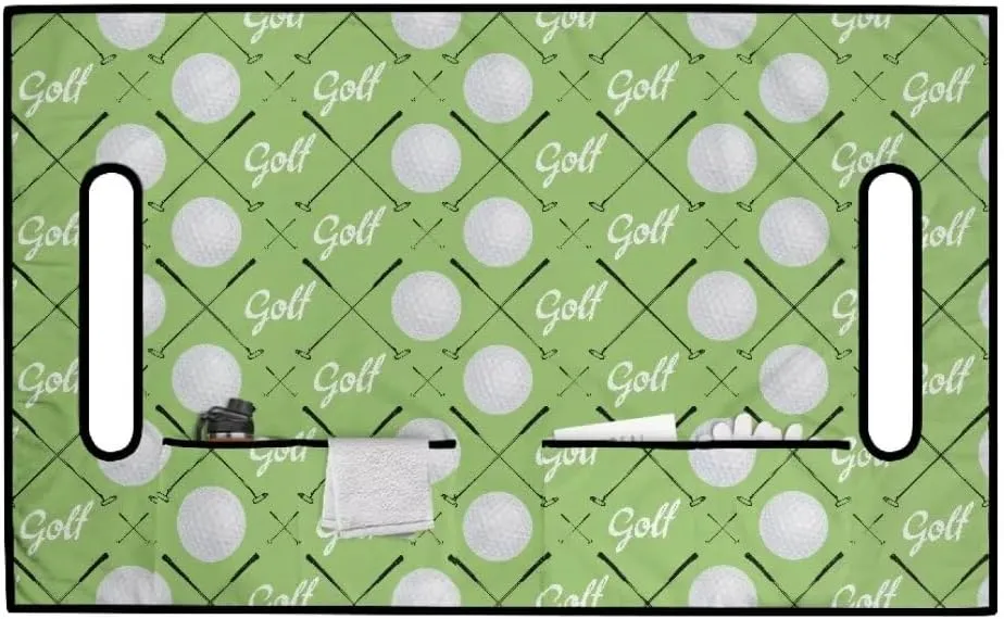 Golf Cart Seat Covers Golf Cart Seat Towel 52.4 X 32.3 Inches with Four 9.45 Inch Deep Pockets for EZGO TXT RXV
