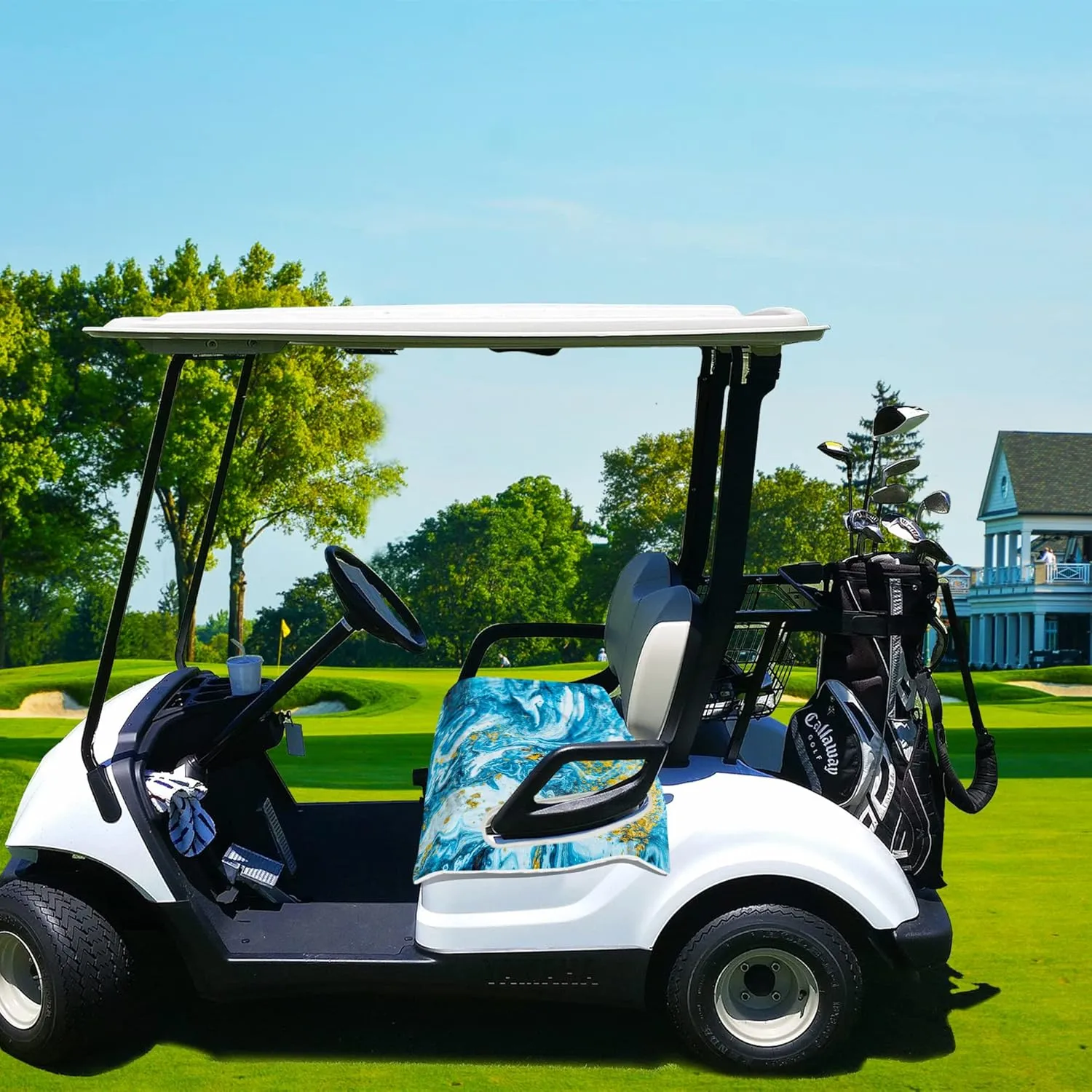 Golf Cart Seat Covers, Unique Golf Cart Seat Towel Blanket for All EZGO, Yamaha, Club Cars, Icon and More Cart Front Seat, 100% Microfiber Keeps Seat Cool and Comfortable, 51'' x 31''