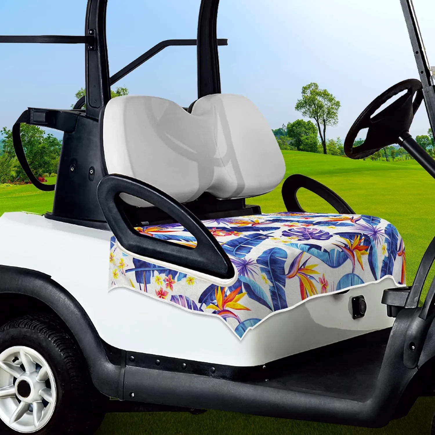 Golf Cart Seat Covers, Unique Golf Cart Seat Towel Blanket for All EZGO, Yamaha, Club Cars, Icon and More Cart Front Seat, 100% Microfiber Keeps Seat Cool and Comfortable, 51'' x 31''