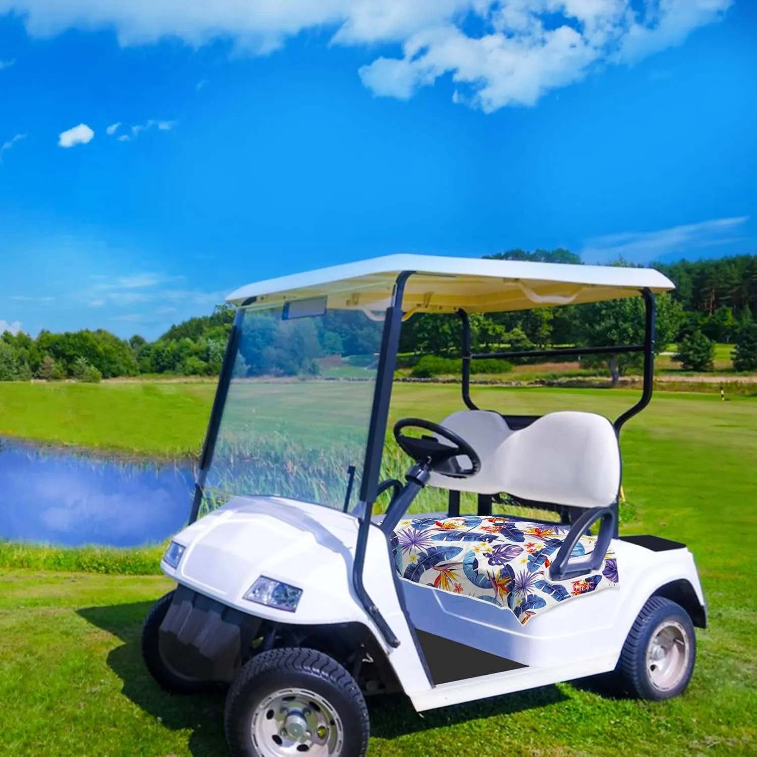 Golf Cart Seat Covers, Unique Golf Cart Seat Towel Blanket for All EZGO, Yamaha, Club Cars, Icon and More Cart Front Seat, 100% Microfiber Keeps Seat Cool and Comfortable, 51'' x 31''