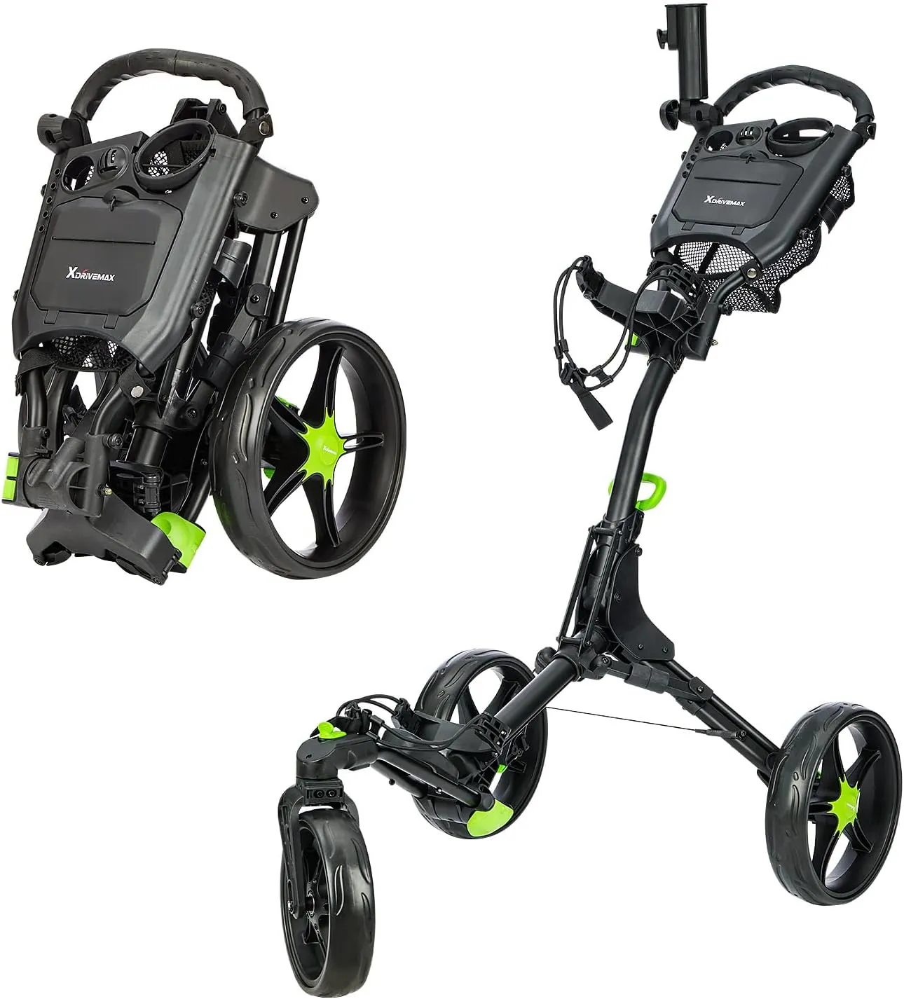 Golf Cart Series: Lightweight 2-Wheel Foldable, 360° Rotating 3-Wheel with Umbrella Stand, and 4-Wheel One-Click Folding. Designed for Golf Clubs and Bags with Enhanced Storage Features.