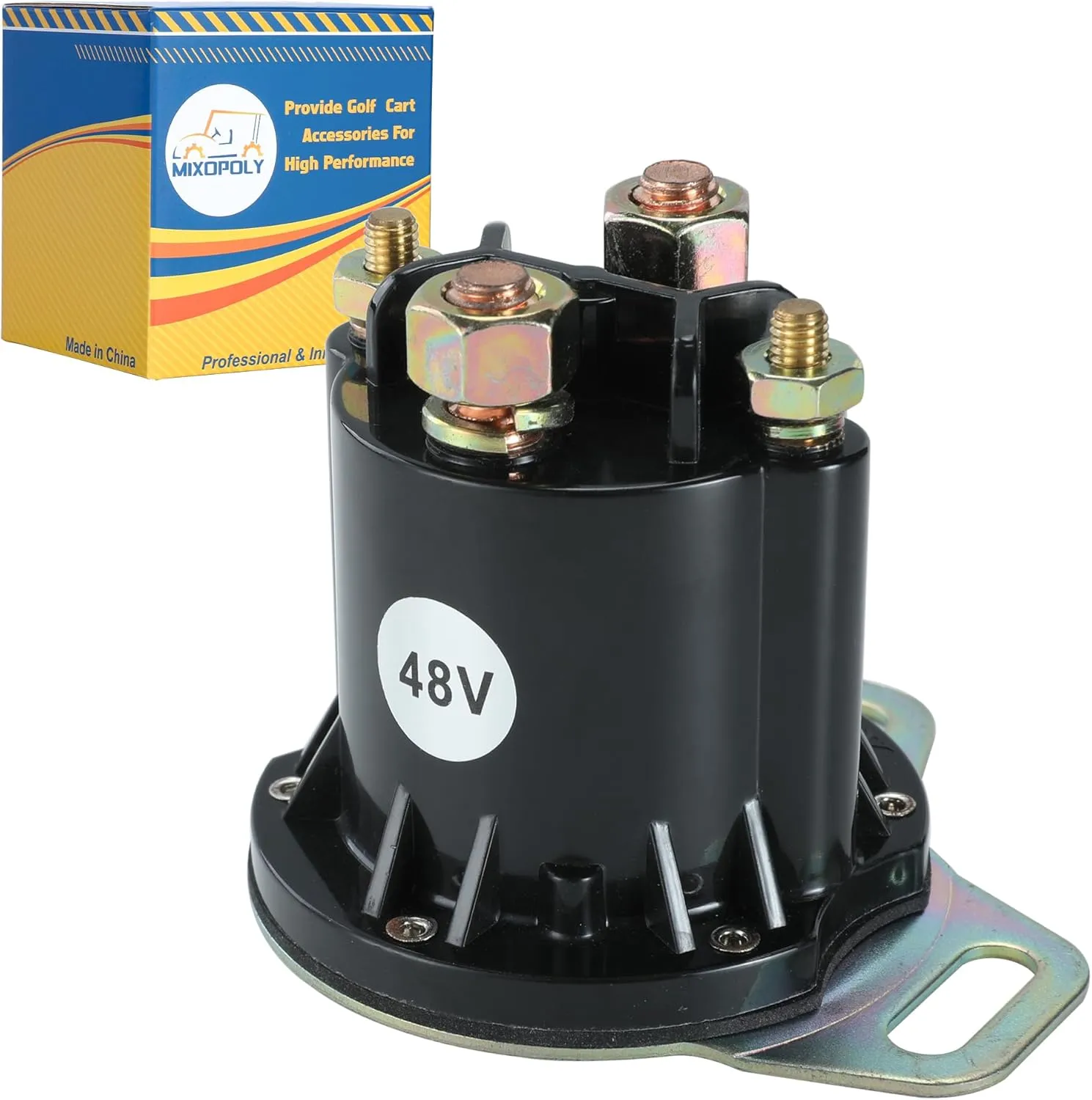 Golf Cart Solenoid Assembly 48V 4 Terminal 150A for EZGO RXV Electric 2016-up, Heavy Duty Starter Solenoid Replace OEM 649373