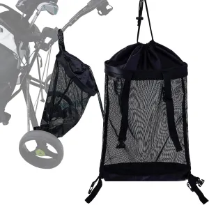 Golf Push Cart Storage Bag,Golf Cart Organizer, Backside Extension Storage Bag,Closure Push Cart Net Mesh Accessories