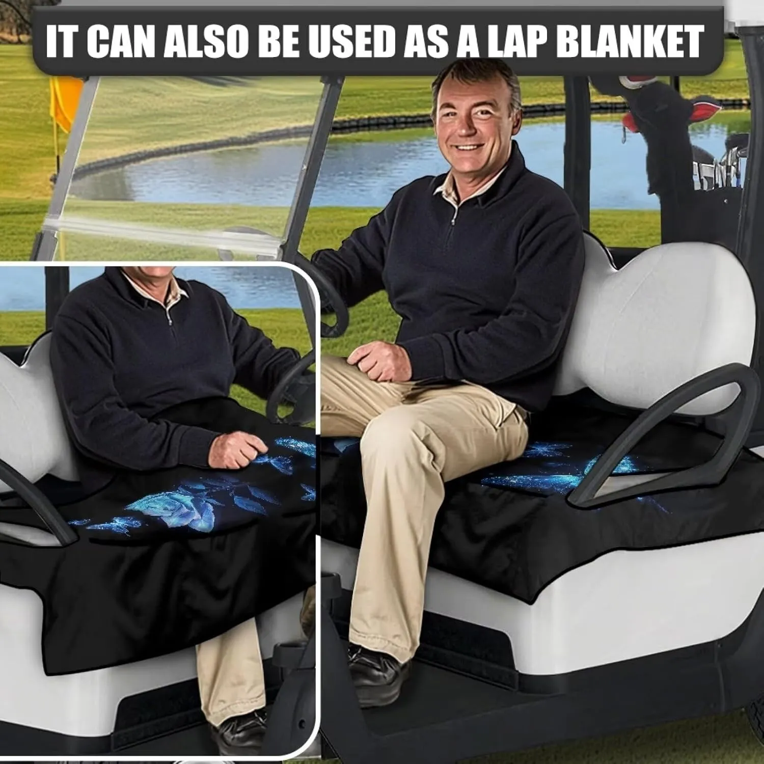 Golf Seat Covers for Cart, Lightweight Golf Cart Accessories Club Car Seat Protector Seat Blanket/Towel Travel Sports Essential, Gift for Women Men
