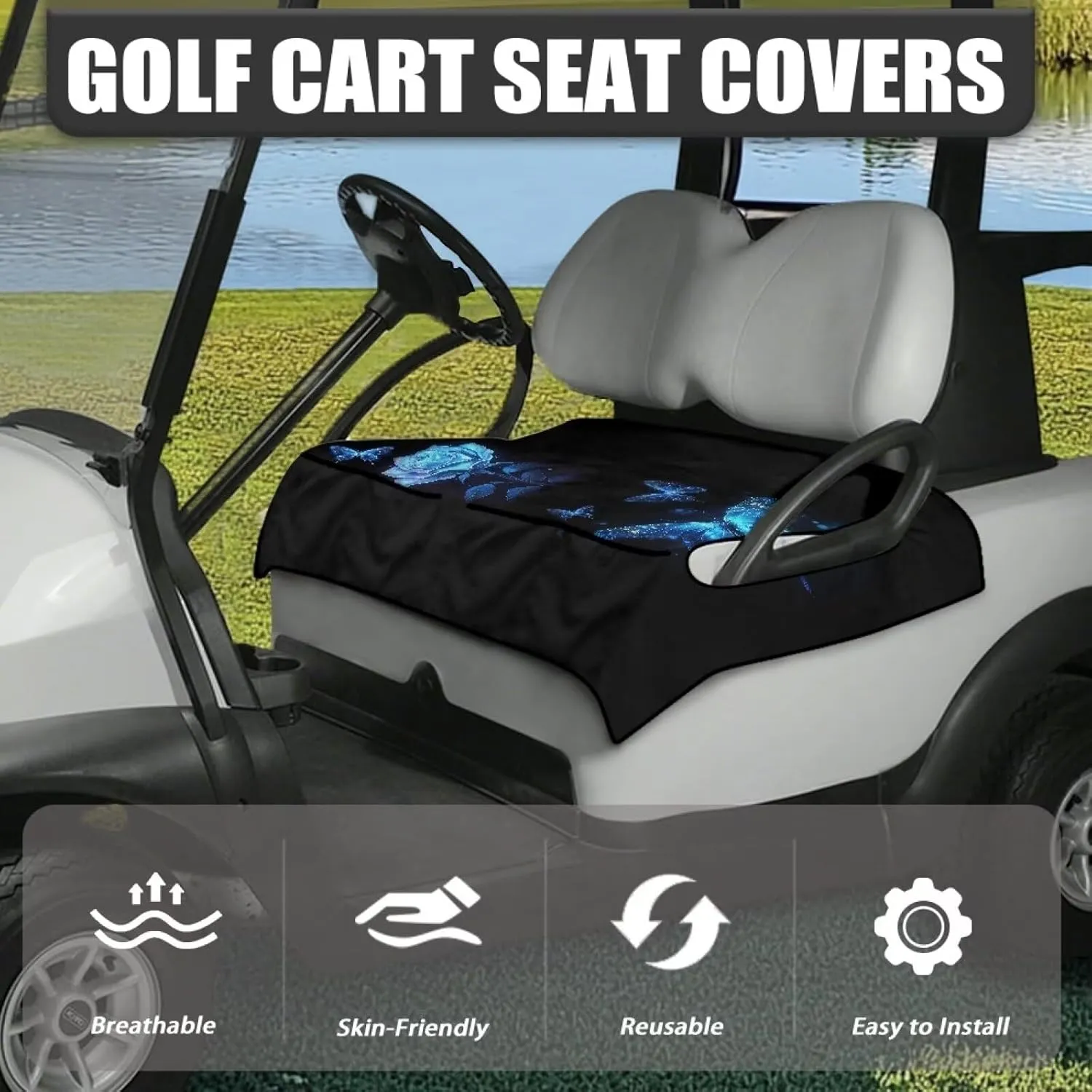 Golf Seat Covers for Cart, Lightweight Golf Cart Accessories Club Car Seat Protector Seat Blanket/Towel Travel Sports Essential, Gift for Women Men