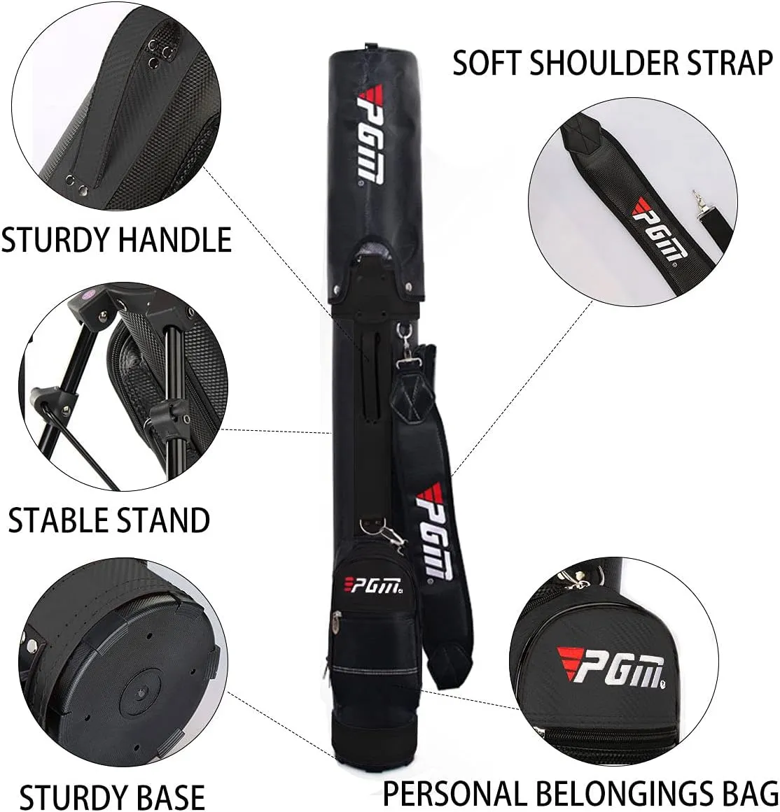 Golf Stand Bag for Men & Women,Easy to Carry & Durable Pitch Golf Bags Sunday Golf Bag Ideal for Golf Course & Travel,Lightweight and Waterproof Black