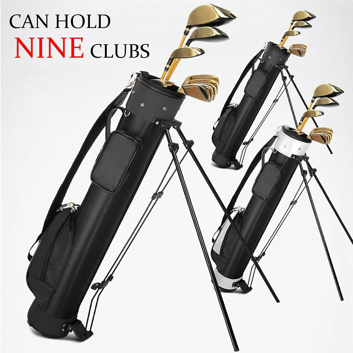 Golf Stand Bag for Men & Women,Easy to Carry & Durable Pitch Golf Bags Sunday Golf Bag Ideal for Golf Course & Travel,Lightweight and Waterproof Black