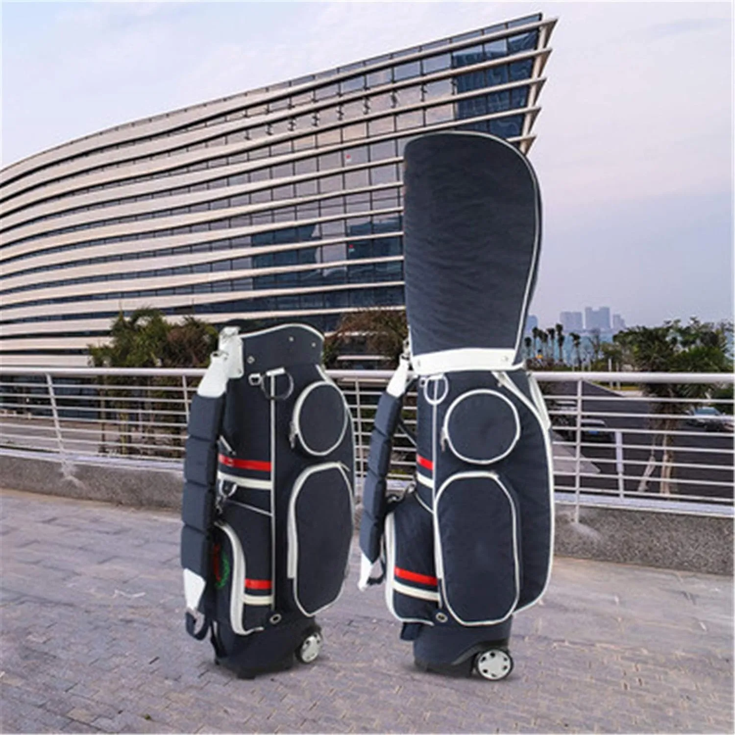 Golf Stand Bag Golf Trolley Ball Nylon Bag Tug Wheeled Bag Putt Carry Bag