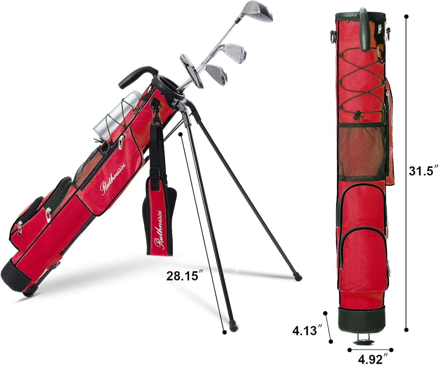 Golf Stand Bag, Lightweight Golf Easy Carry Bag with Padded Strap，Durable Pitch n Putt Golf Bag, Practice Ranger Sunday Golf Bag for Men&Women
