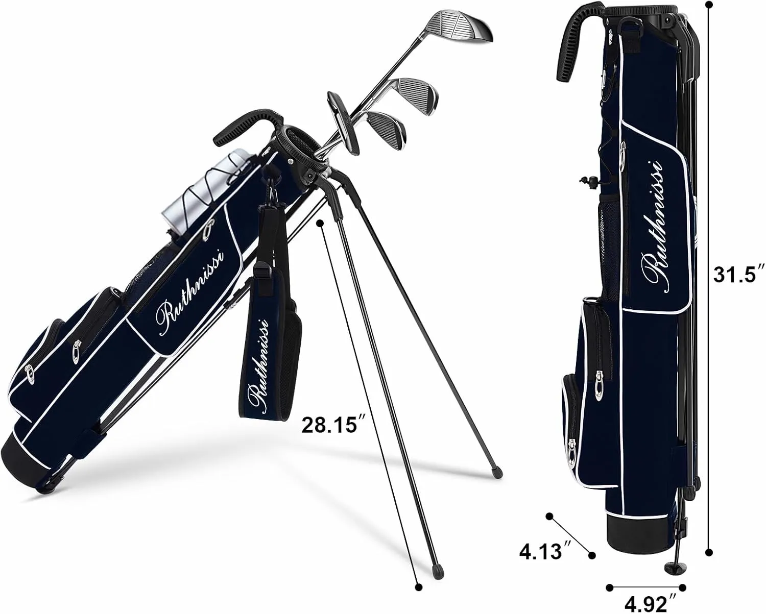 Golf Stand Bag, Lightweight Golf Easy Carry Bag with Padded Strap，Durable Pitch n Putt Golf Bag, Practice Ranger Sunday Golf Bag for Men&Women