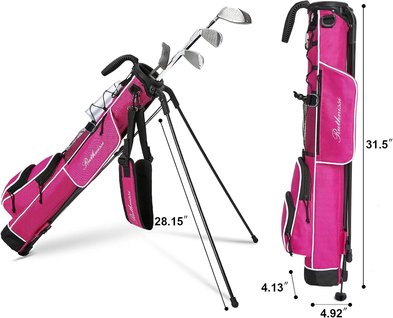 Golf Stand Bag, Lightweight Golf Easy Carry Bag with Padded Strap，Durable Pitch n Putt Golf Bag, Practice Ranger Sunday Golf Bag for Men&Women