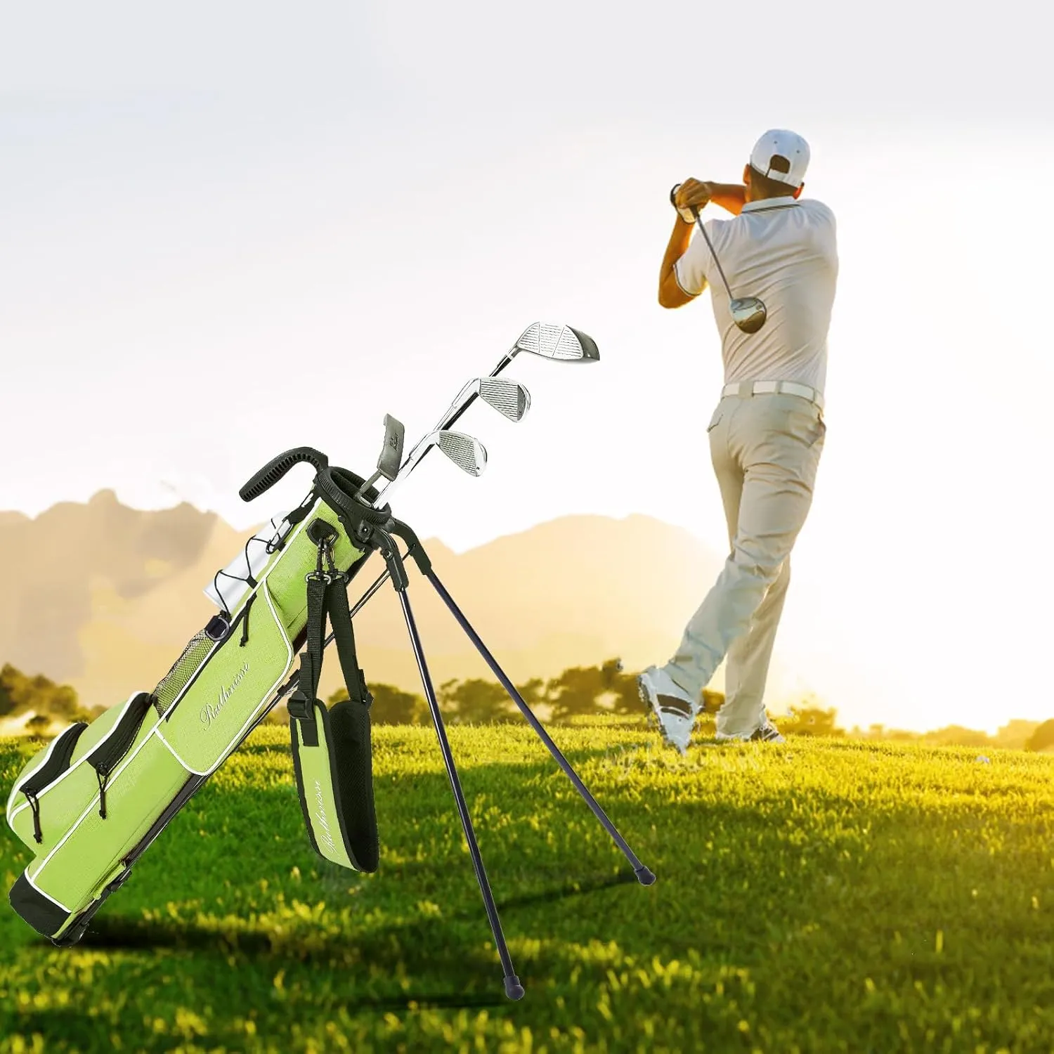 Golf Stand Bag, Lightweight Golf Easy Carry Bag with Padded Strap，Durable Pitch n Putt Golf Bag, Practice Ranger Sunday Golf Bag for Men&Women