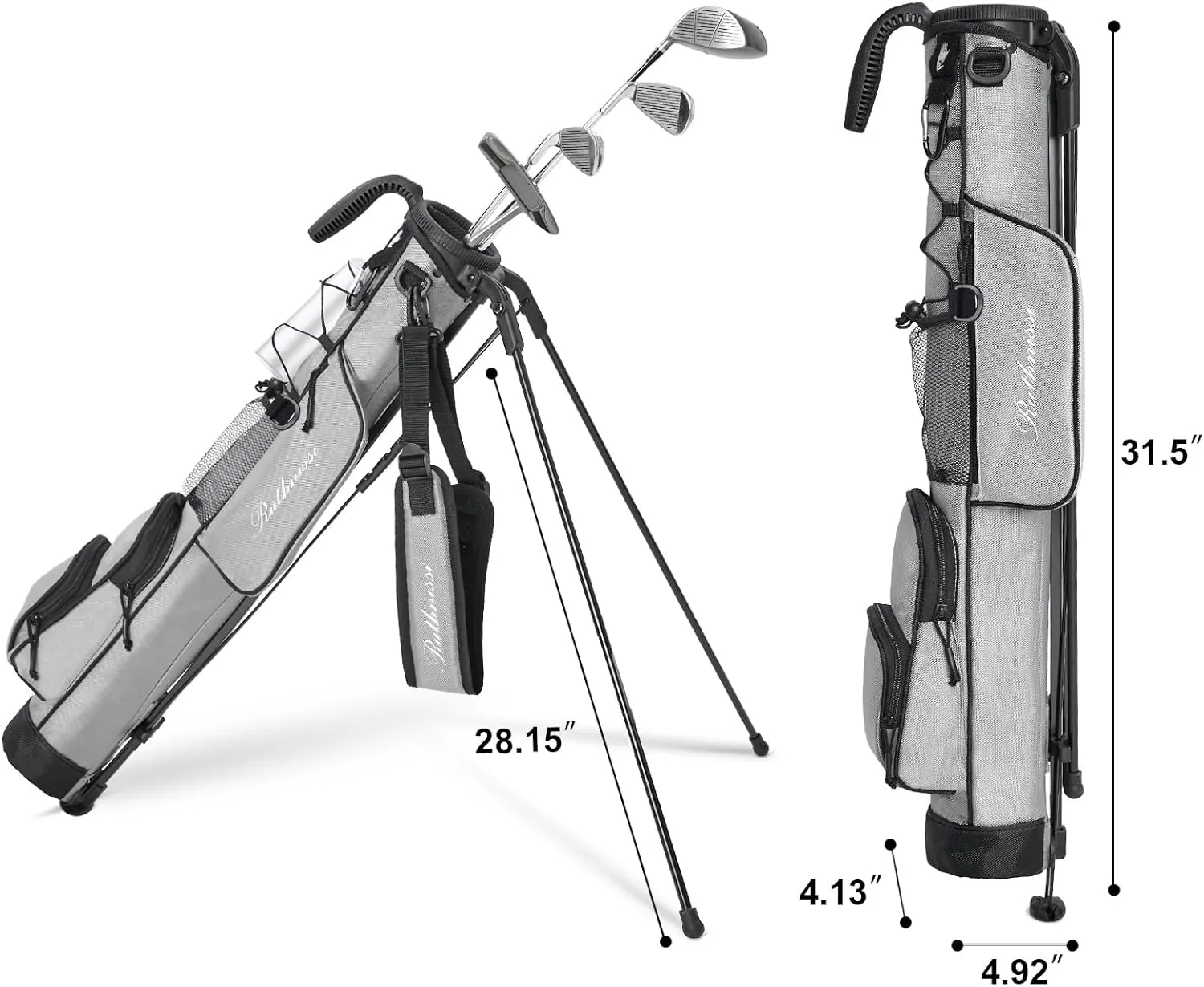 Golf Stand Bag, Lightweight Golf Easy Carry Bag with Padded Strap，Durable Pitch n Putt Golf Bag, Practice Ranger Sunday Golf Bag for Men&Women