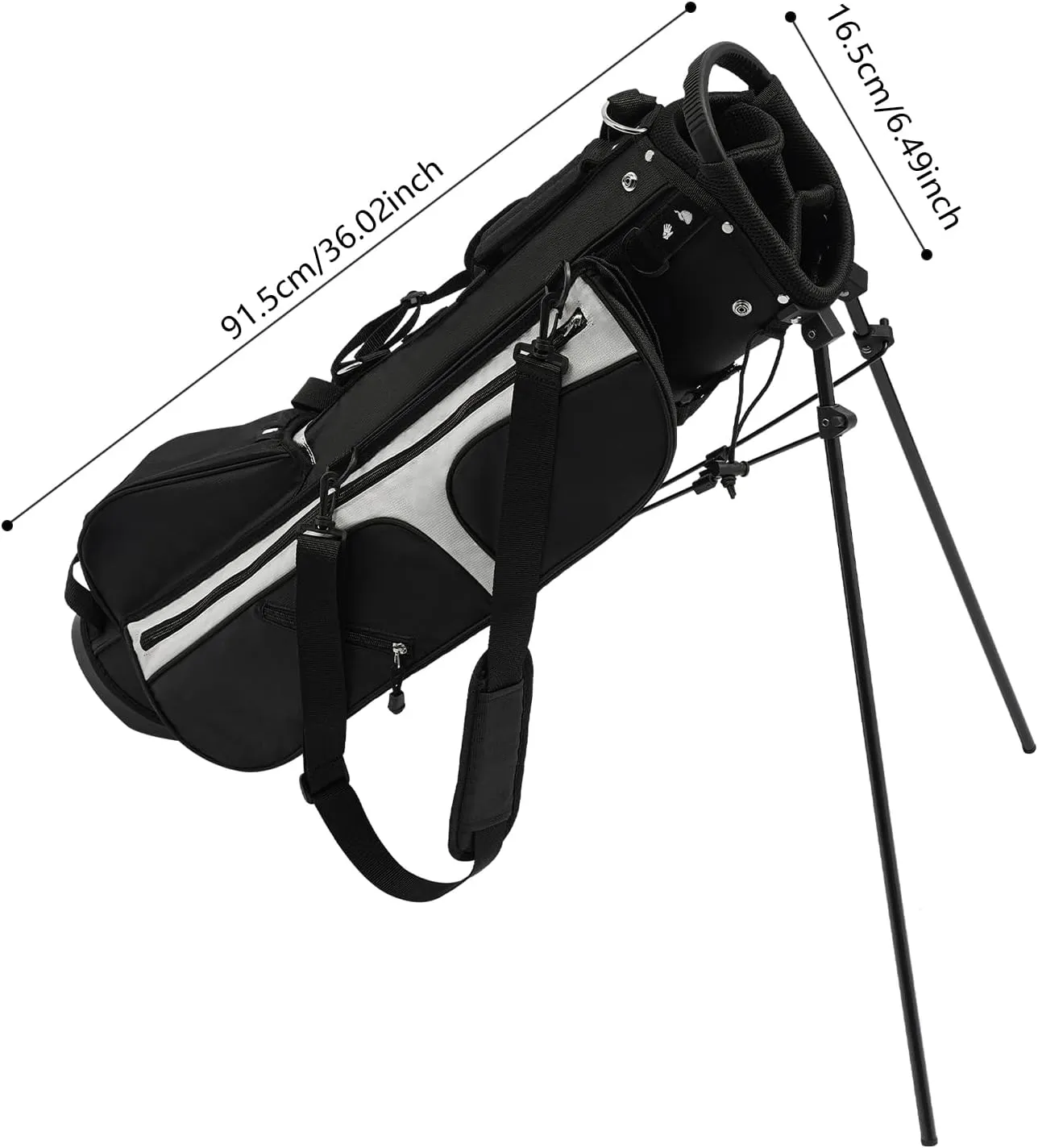 Golf Stand Bag Nylon Portable Golf Stand Holder with Shoulder Strap for Juniors, Adults, Most Sizes of Golf Clubs-3 Dividers/ 5 Pockets/ 6.49 * 36.02in