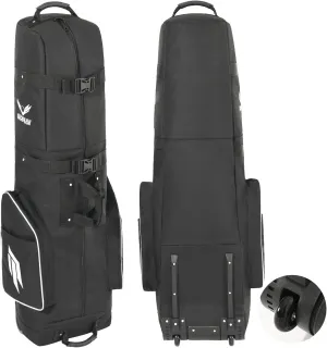 Golf Travel Bag for Airlines with Wheels, Lockable Zipper and Shoes Compartment, Soft-Sided Golf Club Travel Bag for Airline, Wear-Resistant Waterproof 900D Polyester Oxford