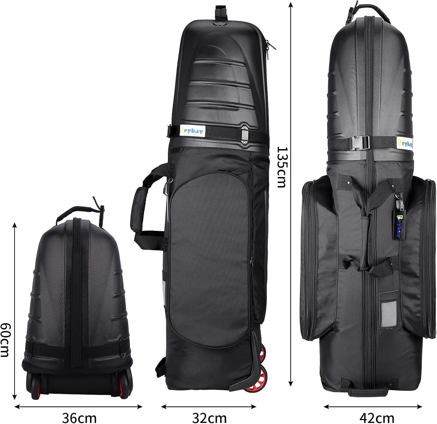 Golf Travel Bags for Airlines with Reinforced Wheels and Hard Case Top, Lightweight and Easy to Maneuver, Excellent Zipper Protect Your Clubs