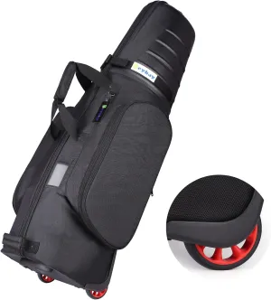 Golf Travel Bags for Airlines with Reinforced Wheels and Hard Case Top, Lightweight and Easy to Maneuver, Excellent Zipper Protect Your Clubs