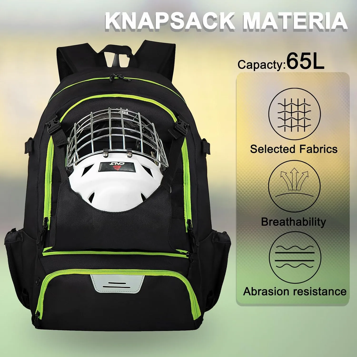 Goloni Lacrosse Equipment Backpack with Two Sticks holder and Separate Cleats Compartment Field Hockey Bag
