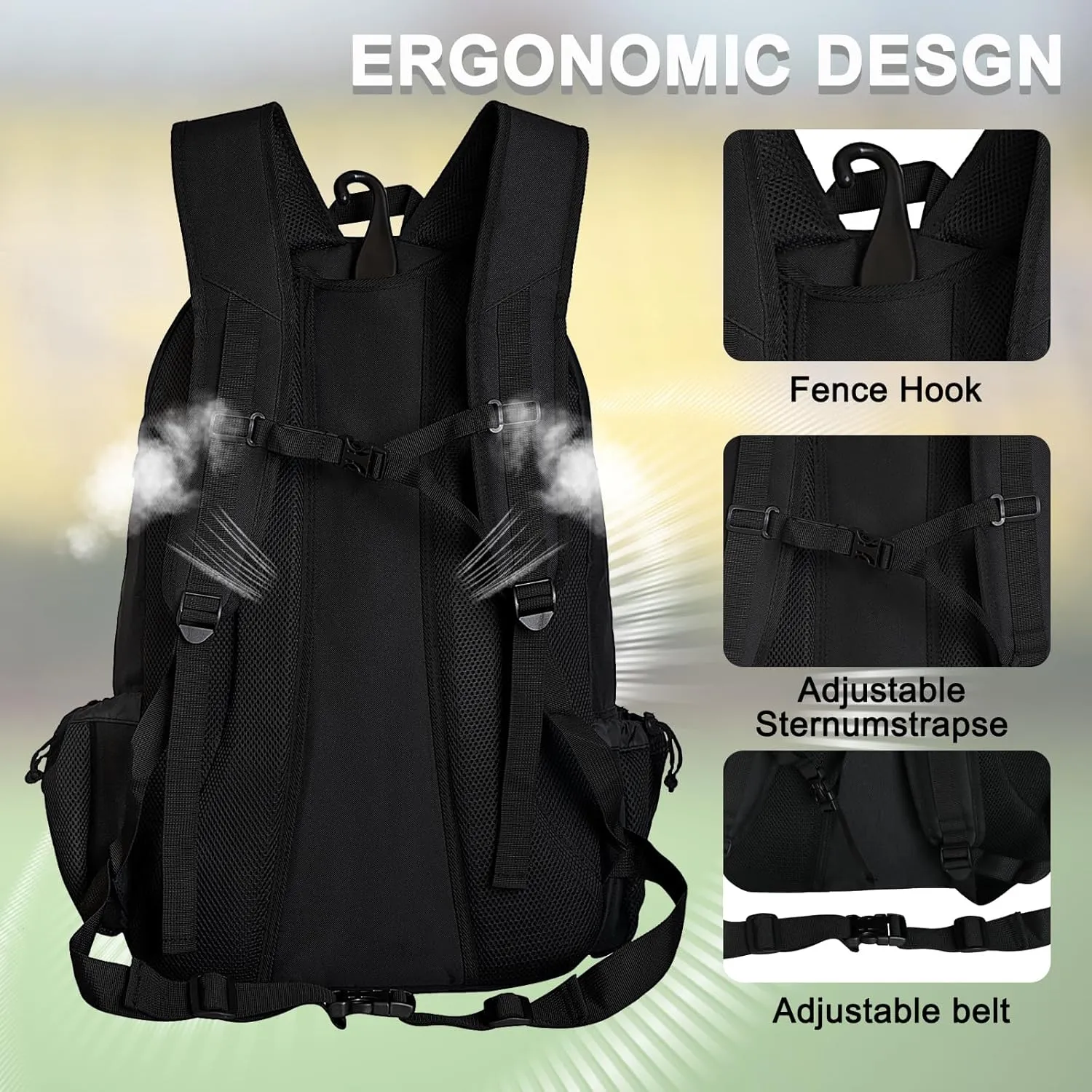 Goloni Lacrosse Equipment Backpack with Two Sticks holder and Separate Cleats Compartment Field Hockey Bag