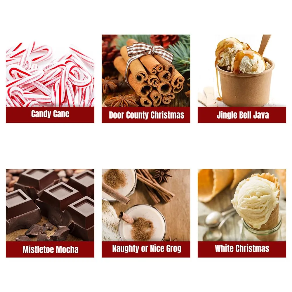 Gourmet Flavored Holiday Coffee Sampler Pack - 10 Bags of Unique Flavored Coffees – 100% Specialty Grade 1 Arabica -1.5 oz Full-Pot Bags - Roasted by Door County Coffee