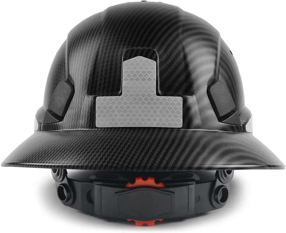 GREEN DEVIL Full Brim Hard Hat Vented Construction Safety Helmet OSHA Approved Cascos De Construccion ABS Work Hardhat for Men&Women 6 Point Adjustable Ratchet Suspension Custom Pattern Design