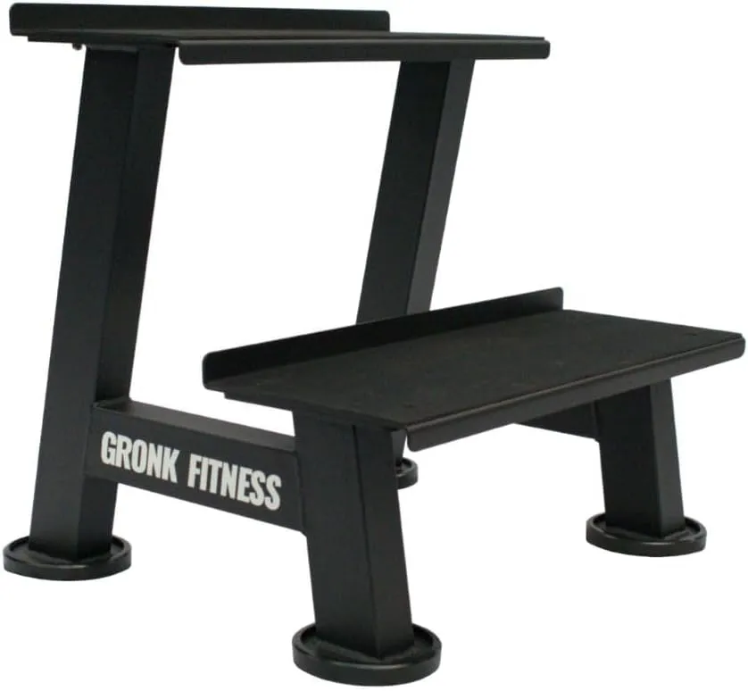 Gronk Fitness Kettlebell Storage Rack | 2-Tier Shelf with Scratch-Resistant Padded Shelves | Easy Assembly | Heavy-Duty Weight Rack for Home Gym | Organize Kettlebells & Gym Equipment