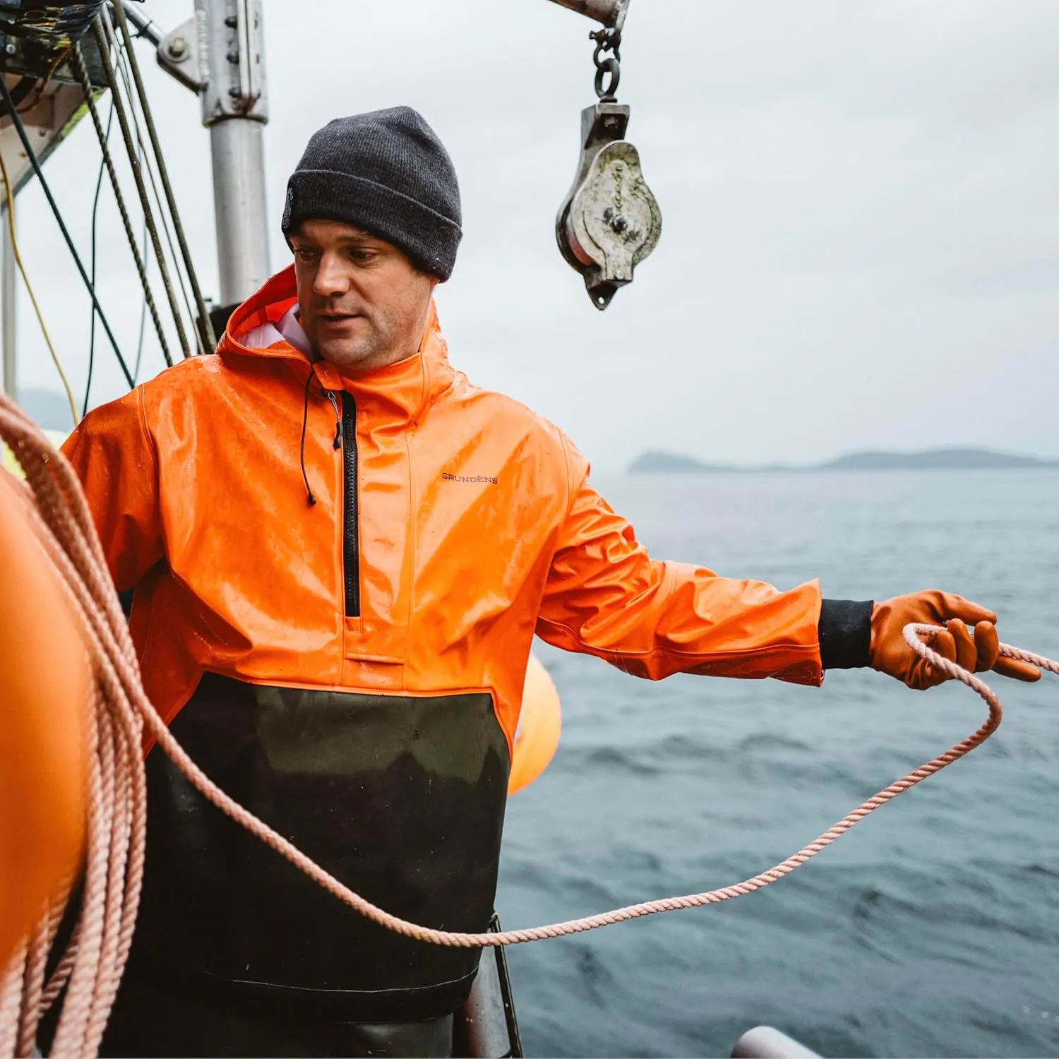 Grundens Neptune Armored Anorak Jacket - Outerwear for Fishing, Wind and Weather Resistant, Stain Resistant, Medium Duty