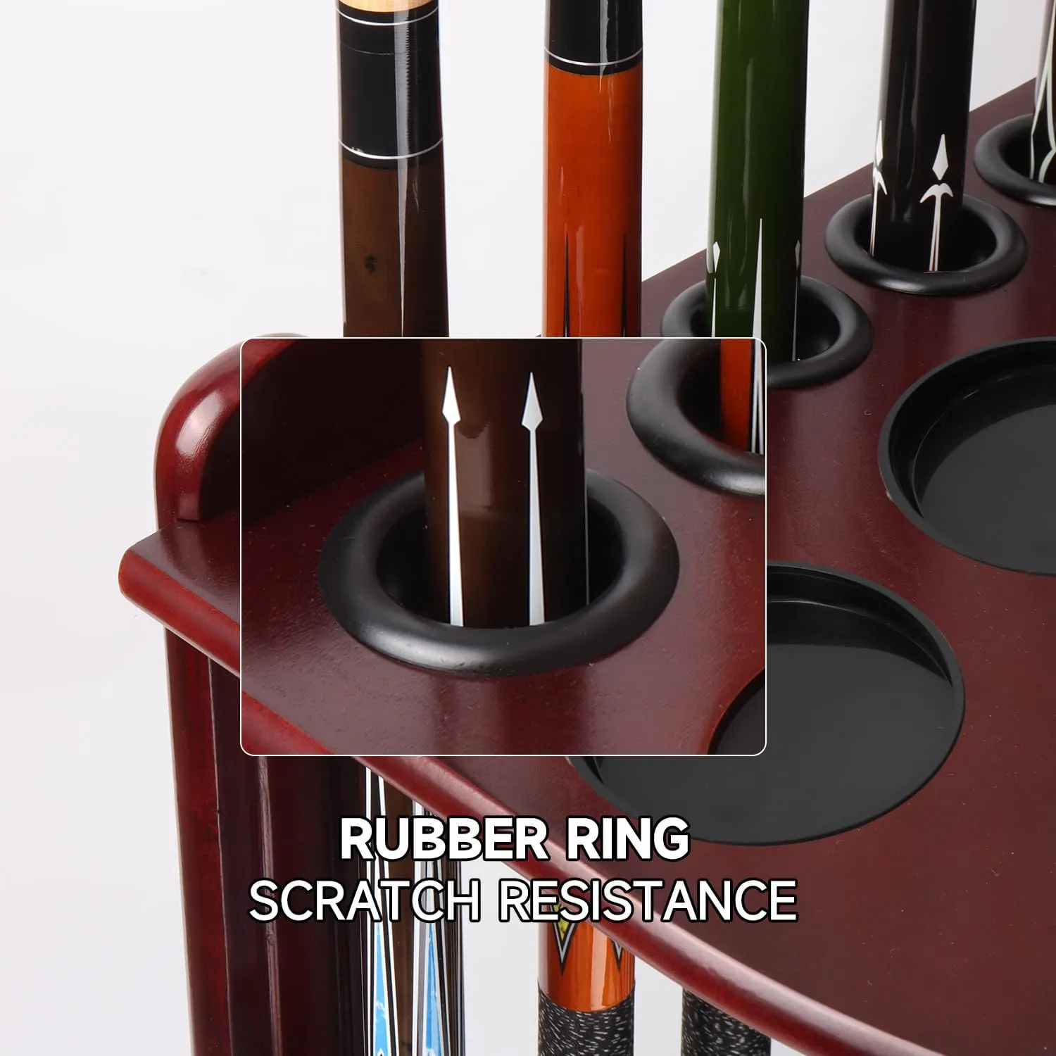 GSE Games & Sports Expert Corner-Style Floor Stand Billiard Pool Cue Racks with Score Counters, Holds Pool Cue Sticks, Balls Set, Ball Racks