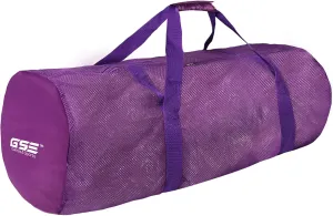 GSE Games & Sports Expert Purple Large Mesh Duffel Bag with Zipper for Gym Gear, Sports Balls, Scuba Gear, Snorkeling, Diving, Rafting, Water Sports