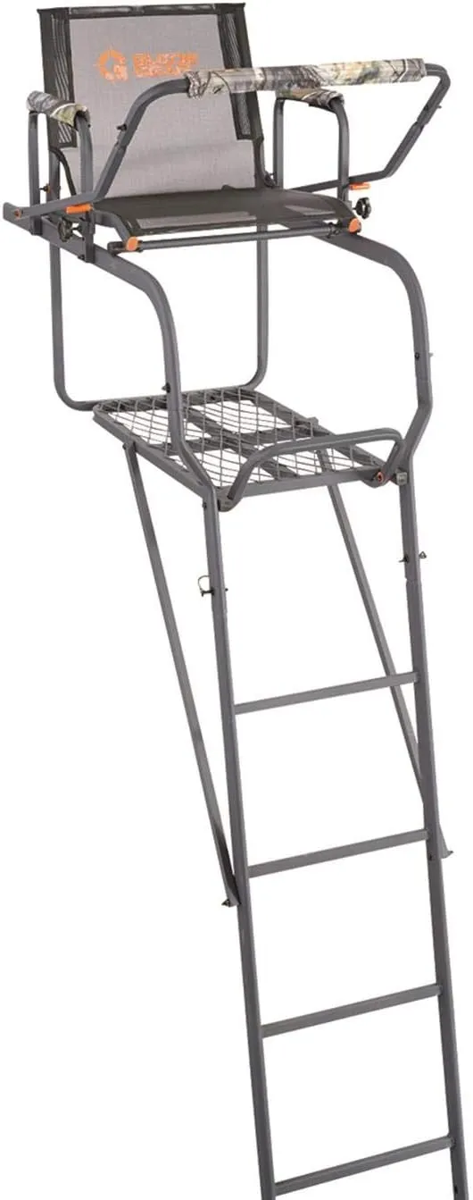 Guide Gear 15.5' Climbing Ladder Tree Stand for Hunting with Mesh Seat, Hunting Gear, Equipment, and Accessories Camo
