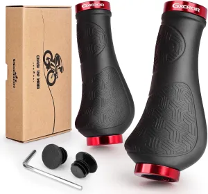 GXCROR Premium Ergonomic Non-Slip Bike Grips Handlebar - Dual-Locking Mountain/MTB Bicycle Grips, Universal 130mm All-Weather Comfort(2-Year Warranty)