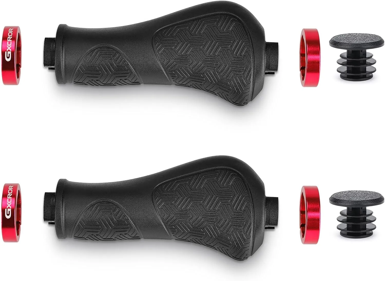 GXCROR Premium Ergonomic Non-Slip Bike Grips Handlebar - Dual-Locking Mountain/MTB Bicycle Grips, Universal 130mm All-Weather Comfort(2-Year Warranty)