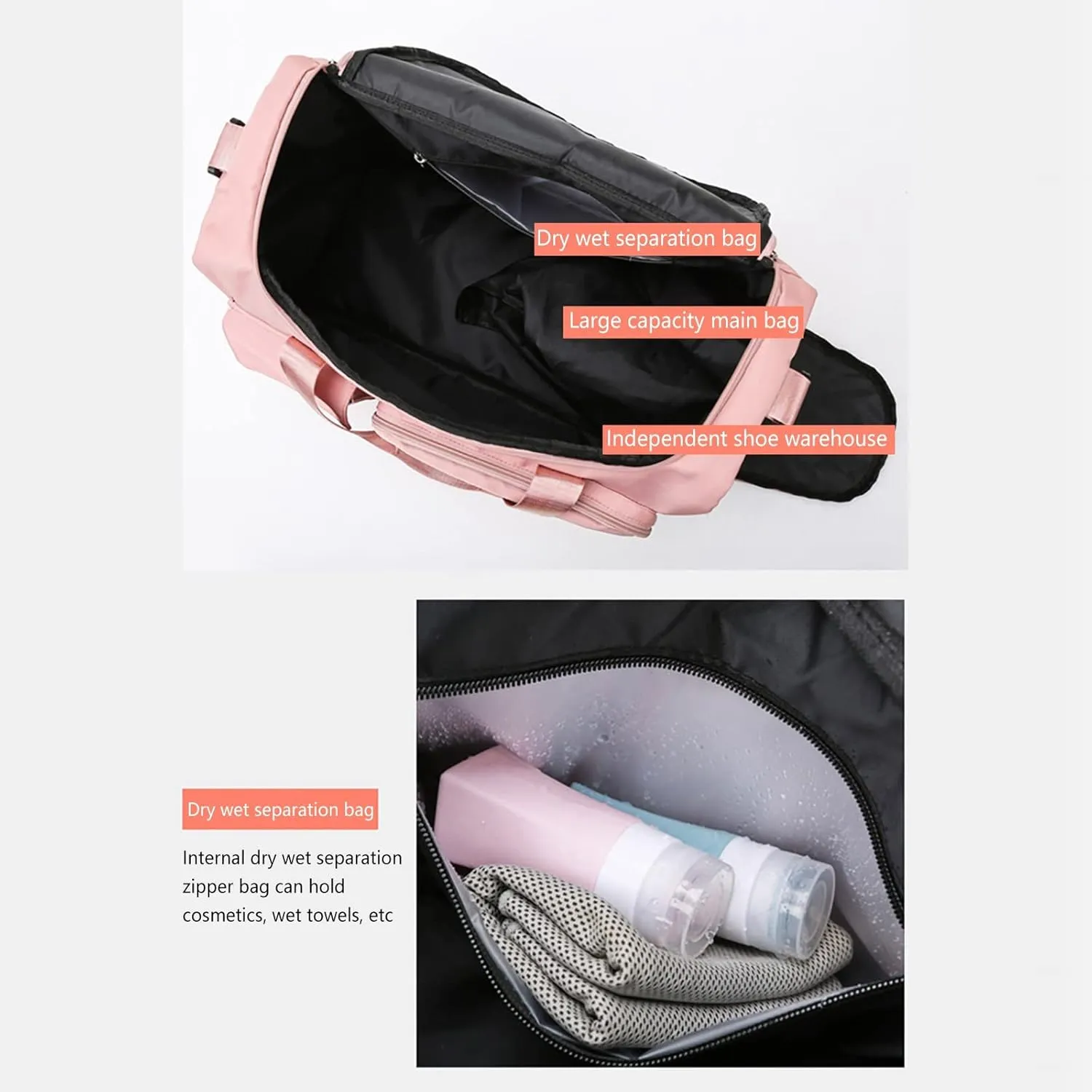Gym Bag for Men with Shoes Compartment,28L Waterproof Duffel Bag,Reusable Duffle Bag for Sports Travel Workout Yoga
