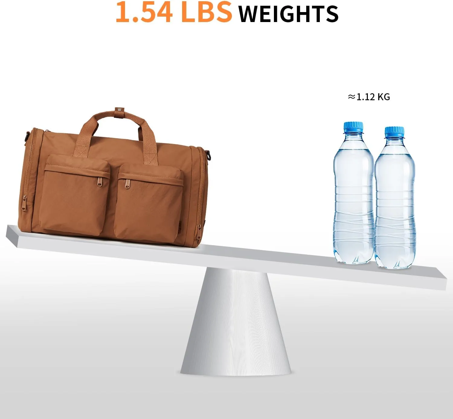 Gym Bag for Women Men with Shoes Compartment, 3 in 1 Carry on Travel Duffel Bags with Trolley Sleeve, Lightweight&Water Resistant Gym Duffel Bag for Travel, Sports, Fitness & Workout(Warm Brown)